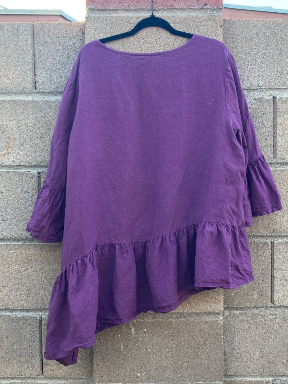 Bryn Walker Franci purple blouse in 100% linen size 1X - Picture 6 of 6